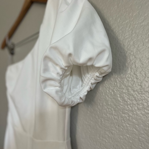 NWOT Cheerful Captivation White One-Shoulder Wide-Leg Jumpsuit - Picture 6 of 8